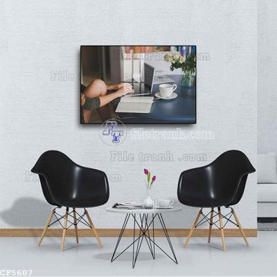 Tải file File tranh treo quán cà phê CF5607 (gốc) in tranh tráng gương