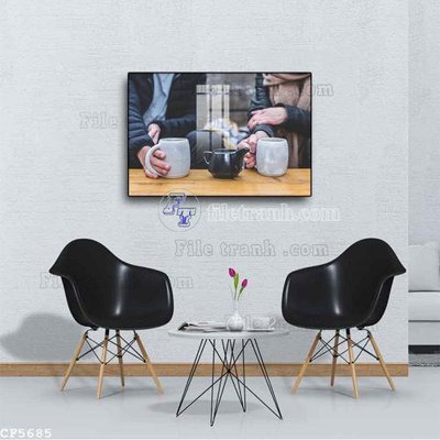 File tranh File tranh treo quán cà phê CF5685 (gốc) in trên kính
