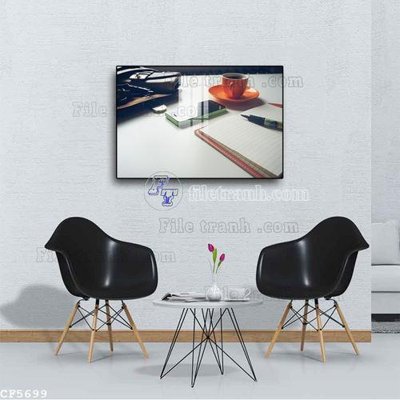 Hình ảnh file gốc in trần nhà File tranh treo quán cà phê CF5699