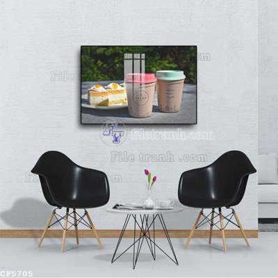 Tải file File tranh treo quán cà phê CF5705 (gốc) chủ đề hoa sen