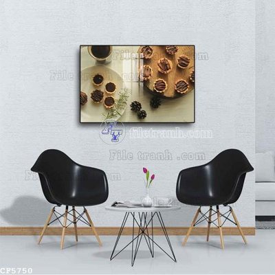 File gốc File tranh treo quán cà phê CF5750 (in tráng gương) hiện đại