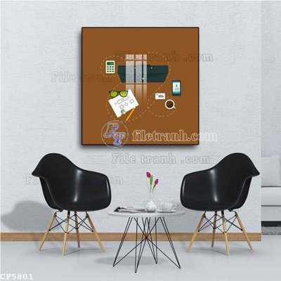 Ảnh gốc File tranh treo quán cà phê CF5801 (độ nét cao) in tráng gương