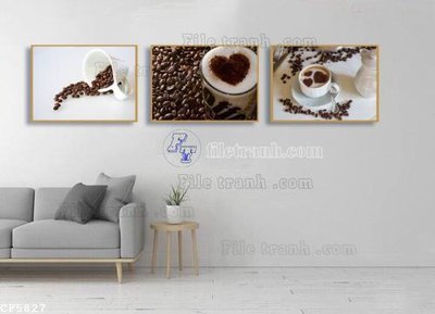 File gốc File tranh treo quán cà phê CF5827 (phiên bản chuẩn) để in ấn