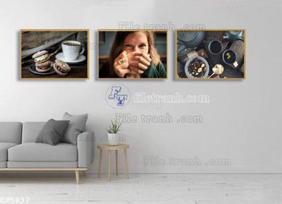 File in trần File tranh treo quán cà phê CF5837 (bản gốc) mây trời