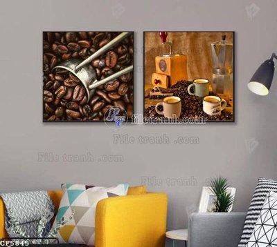 File tranh File tranh treo quán cà phê CF5845 (gốc) chủ đề trừu tượng