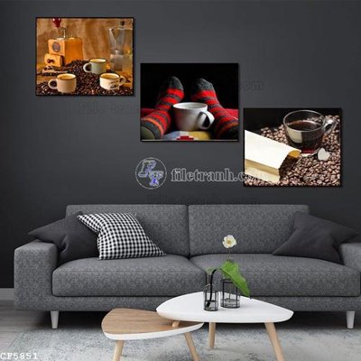 File gốc File tranh treo quán cà phê CF5851 (in ấn) không giới hạn