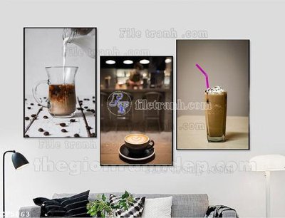 Tải file File tranh treo quán cà phê CF5863 (PSD) cho in tranh kính