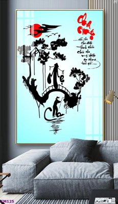 File gốc File tranh thư pháp cha mẹ CM125 (cho in ấn) từ kho Filetranh