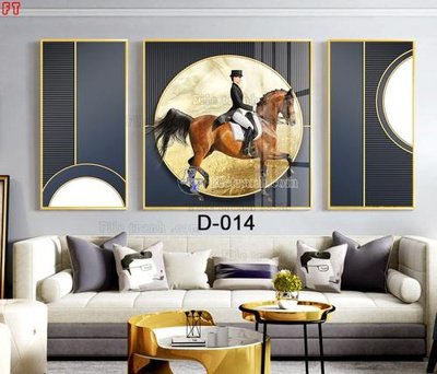 File gốc File tranh bộ hiện đại D-014 (in lụa) tranh mã đáo