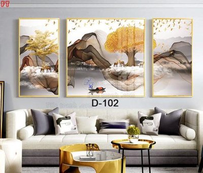 File in trần File tranh bộ hiện đại D-102 (file gốc) xuyên sáng