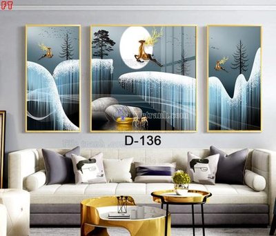 File gốc File tranh bộ hiện đại D-136 (in mica) làm quà tặng