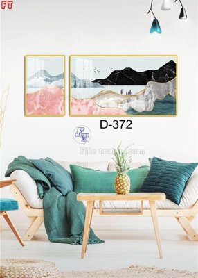 File in trần File tranh bộ hiện đại D-372 (file gốc) hoa văn 3D