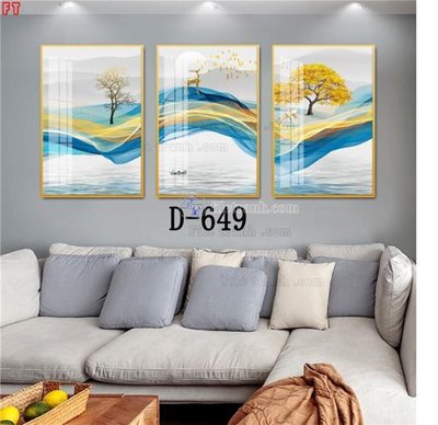 File gốc File tranh bộ hiện đại D-649 (in tráng gương) ốp tường