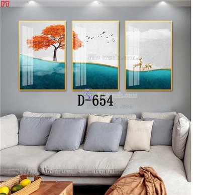 File in trần File tranh bộ hiện đại D-654 (bản gốc) đại dương