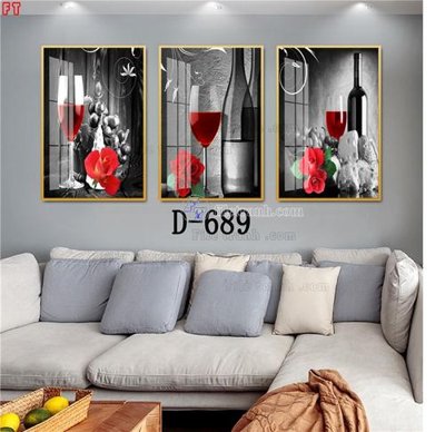 File gốc File tranh bộ hiện đại D-689 (in lụa) họa tiết 3D