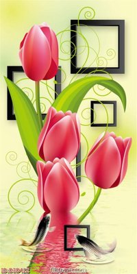 File in trần File tranh đứng lối vào D3D412 (file gốc) phong thủy