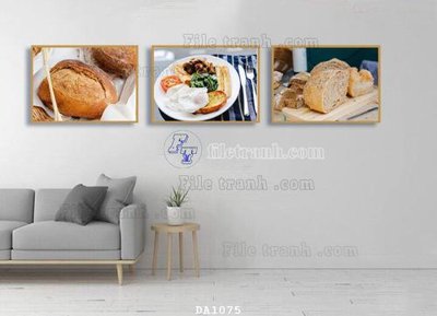 File tranh File tranh phòng ăn đồ ăn nhanh DA1075 (bản gốc) in lụa 3D