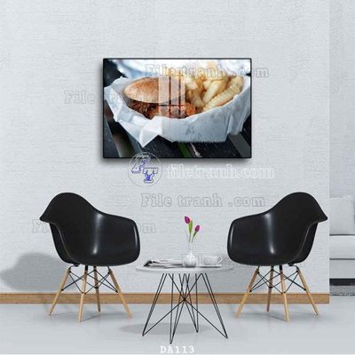 File tranh File tranh phòng ăn đồ ăn nhanh DA113 (ảnh gốc) in trần xuyên sáng