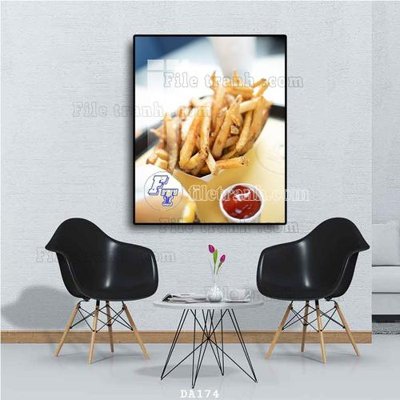 File tranh File tranh phòng ăn đồ ăn nhanh DA174 (bản gốc) in lụa dán tường
