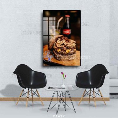 Ảnh gốc File tranh phòng ăn đồ ăn nhanh DA427 (nét căng) in mica