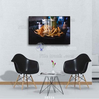 Download file gốc File tranh phòng ăn đồ ăn nhanh DA524 (in lụa) tranh 3D