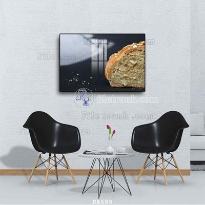 File tranh in trần 3D File tranh phòng ăn đồ ăn nhanh DA588 (ảnh gốc)