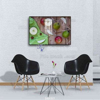 File tranh File tranh phòng ăn đồ ăn nhanh DA607 (bản gốc) in lụa 5D