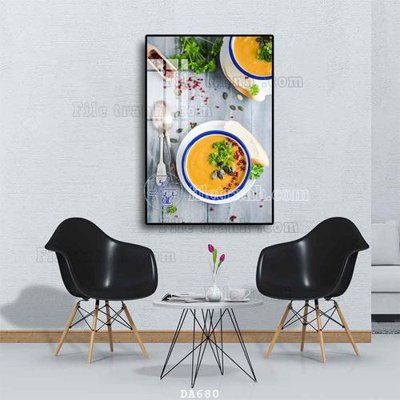 File tranh File tranh phòng ăn đồ ăn nhanh DA680 (bản gốc) in canvas