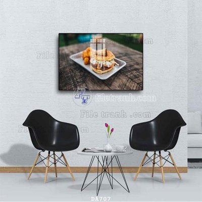File gốc in mica File tranh phòng ăn đồ ăn nhanh DA707 chất lượng