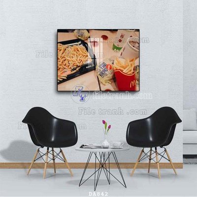 File PSD File tranh phòng ăn đồ ăn nhanh DA842 (gốc) nhiều lớp (multi-layer)