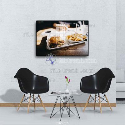 File gốc File tranh phòng ăn đồ ăn nhanh DA913 (in tráng gương) hiện đại