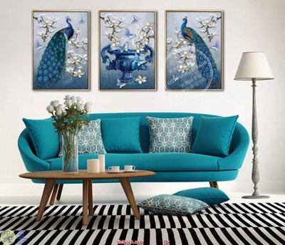 File in trần Tranh 2 chim công DC104 (file gốc) xuyên sáng