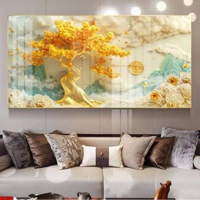 Download file gốc File gốc in bộ tranh decor treo tường đẹp hoa 5d DC1064 (in lụa) tranh 3D