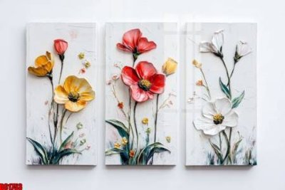 Tải file File gốc in bộ tranh decor treo tường đẹp hoa 5d DC1753 (gốc) in nhanh