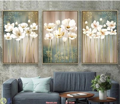 File in mica Tranh hoa mai trắng DC189 (bản gốc) làm vách ngăn