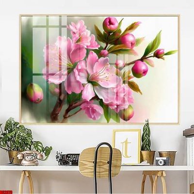 Chi tiết file tranh tráng gương File gốc in bộ tranh decor treo tường đẹp hoa 5d DC2073 (ảnh gốc)