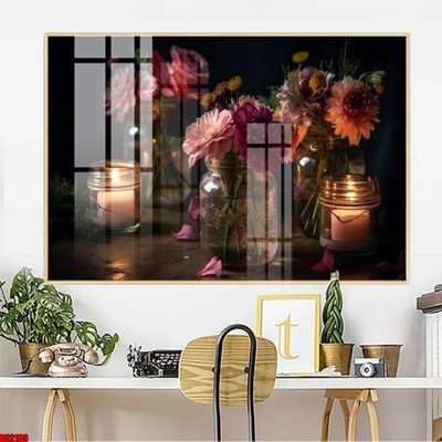 File tranh File gốc in bộ tranh decor treo tường đẹp hoa 5d DC2109 (file gốc) chuẩn màu in