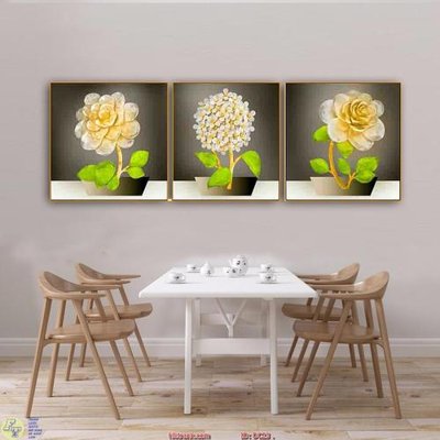 File gốc Tranh bộ 3 hoa DC23 (ảnh rõ nét) để in