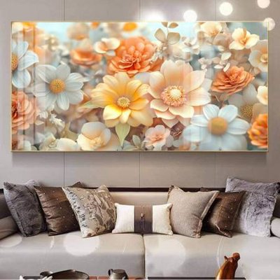 File tranh gốc File gốc in bộ tranh decor treo tường đẹp hoa 5d DC2892 chủ đề hiện đại