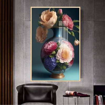 File tranh File gốc in bộ tranh decor treo tường đẹp hoa 5d DC2950 (gốc) in trên kính