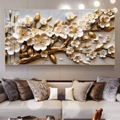 Ảnh gốc File gốc in bộ tranh decor treo tường đẹp hoa 5d DC3112 (nét căng) in mica