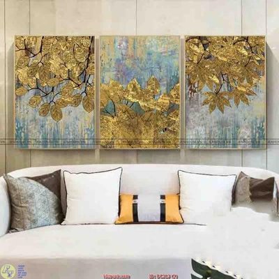 Download file gốc Tranh lá vàng DC313 (in mica) 3D