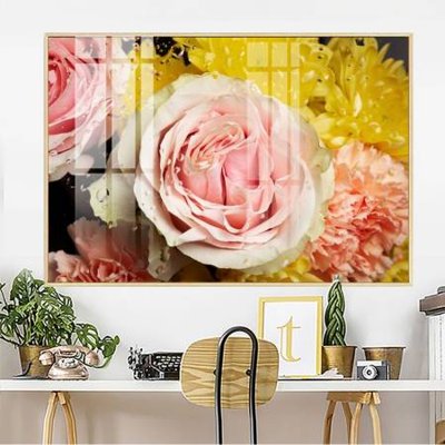 File tranh File gốc in bộ tranh decor treo tường đẹp hoa 5d DC3141 (bản gốc) treo quán cafe