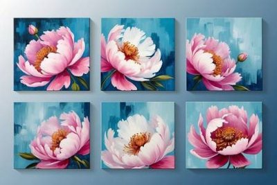 Ảnh gốc file in lụa File gốc in bộ tranh decor treo tường đẹp hoa 5d DC3190 chi tiết