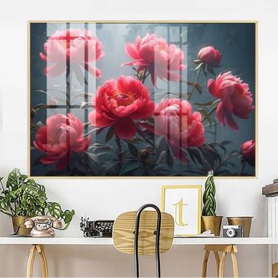 File tranh File gốc in bộ tranh decor treo tường đẹp hoa 5d DC3268 (gốc) in trên kính