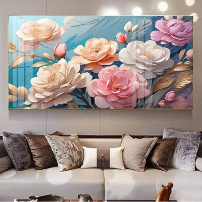 File tranh File gốc in bộ tranh decor treo tường đẹp hoa 5d DC3370 (file gốc) chủ đề phong thủy