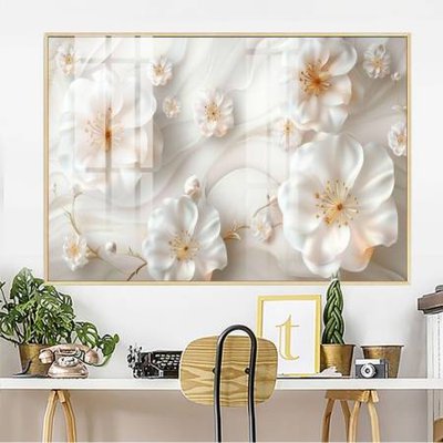 File tranh File gốc in bộ tranh decor treo tường đẹp hoa 5d DC3561 (bản gốc) in lụa dán tường