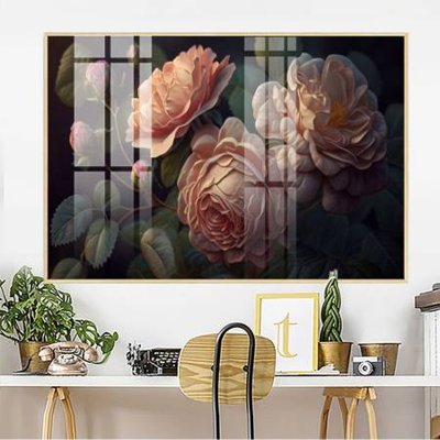 File gốc File gốc in bộ tranh decor treo tường đẹp hoa 5d DC3675 (in tráng gương) ốp tường