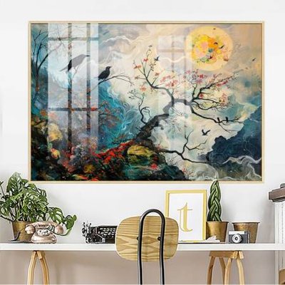 File tranh File gốc in bộ tranh decor treo tường đẹp hoa 5d DC3714 (bản gốc) treo quán cafe