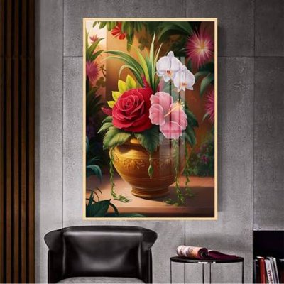 File in mica File gốc in bộ tranh decor treo tường đẹp hoa 5d DC3759 (bản gốc) sắc sảo